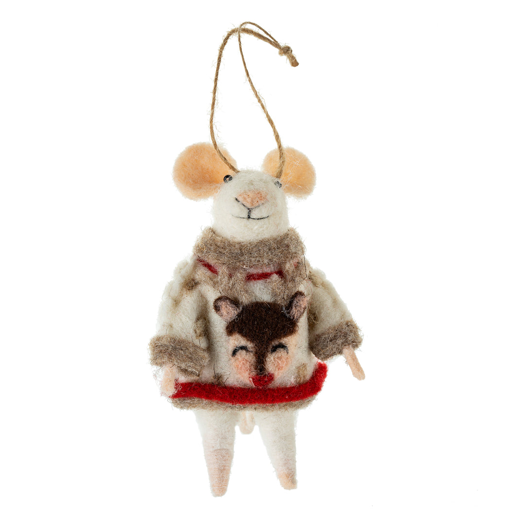 Felt Mouse Ornament - Nordic Nolan Mouse