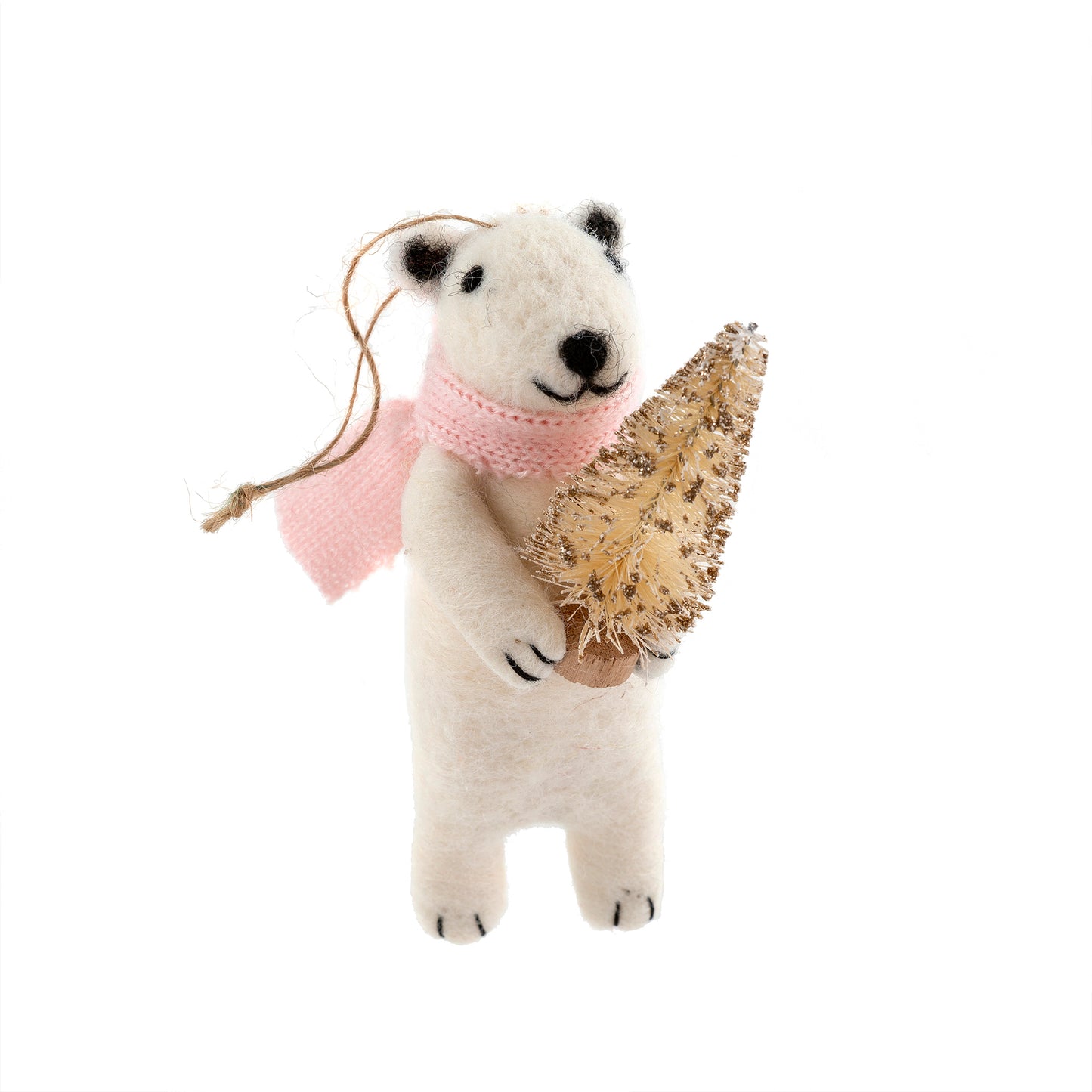 Felt Polar Bear Orn Natural