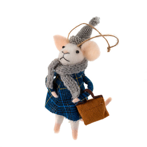 Felt Mouse Ornament - Hipster Hudson Orn - Front & Company: Gift Store