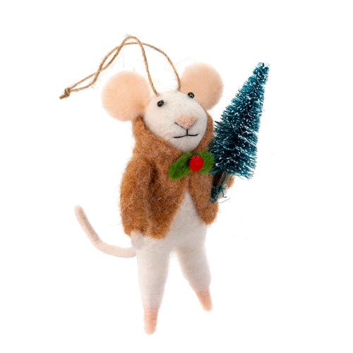 Felt Mouse Ornament - Merry Mouse Orn - Front & Company: Gift Store