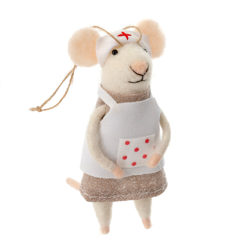 Felt Mouse Ornament - Nurse Nancy - Front & Company: Gift Store