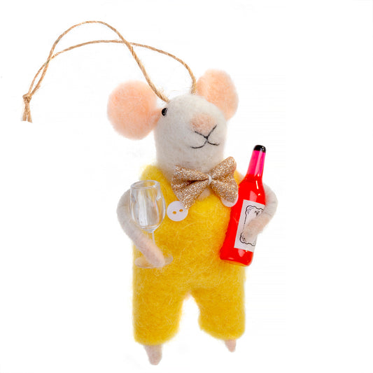 Felt Mouse Ornament - Wino Winston Mouse