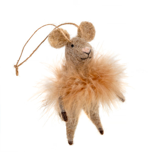 Felt Mouse Ornament - Fluffy Farah Mouse - Front & Company: Gift Store