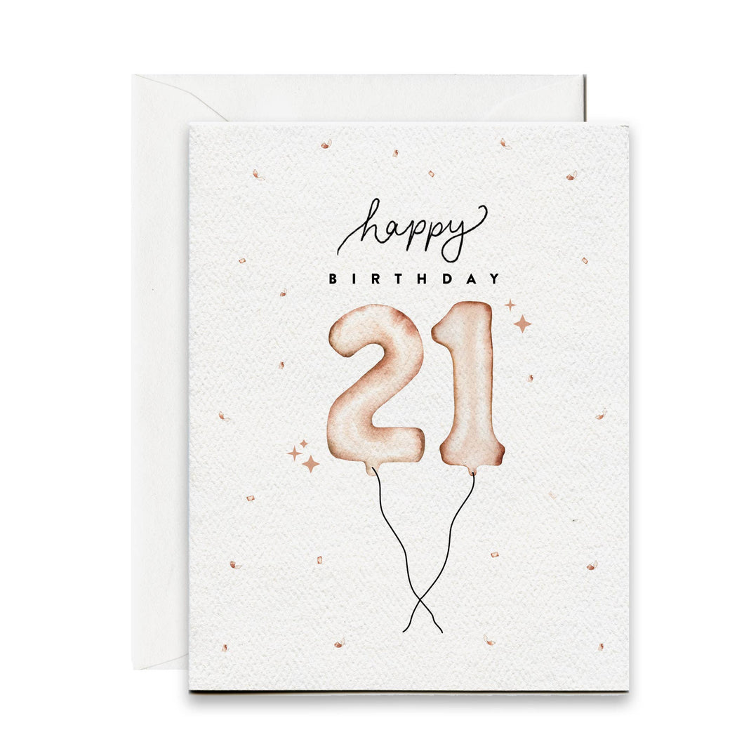 Happy 21st Birthday Balloon Card