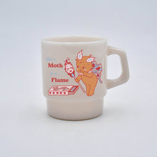 Load image into Gallery viewer, Moth to a Flame - vintage kewpie doll milk glass mug
