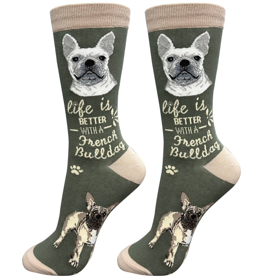 French Bulldog Dog Socks - Cute Novelty Crew Socks - Unisex