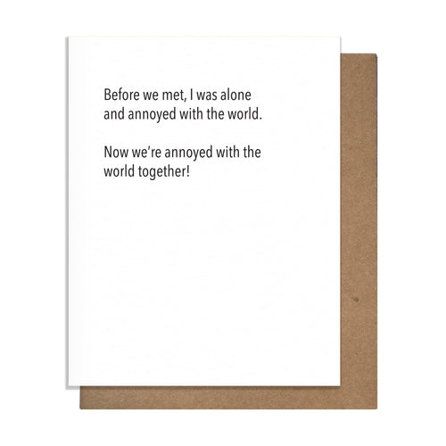 Annoyed Together - Love Card - Front & Company: Gift Store