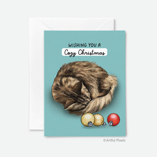 Wishing You a Cozy Christmas - Tabby Cat Christmas Card