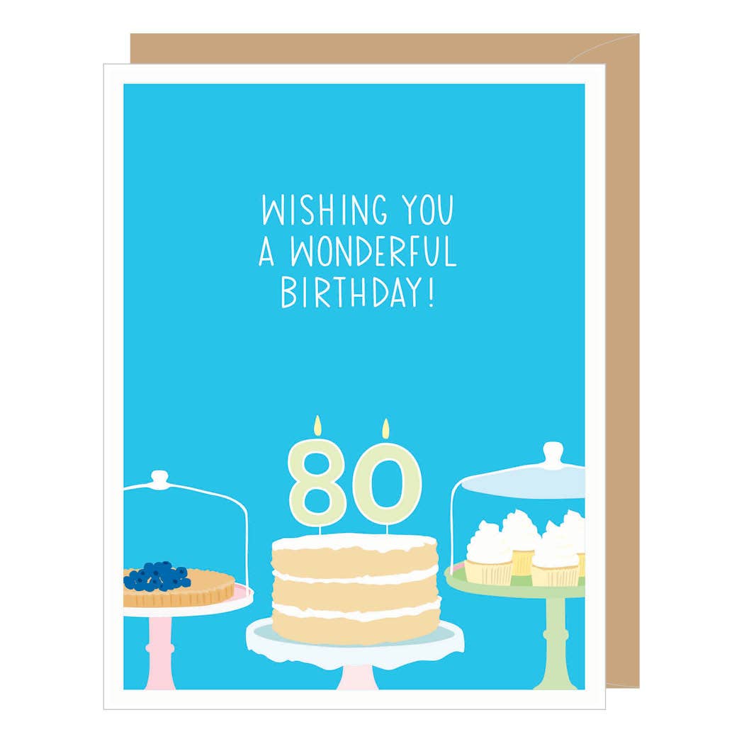 Number 80 Eightieth Birthday Card