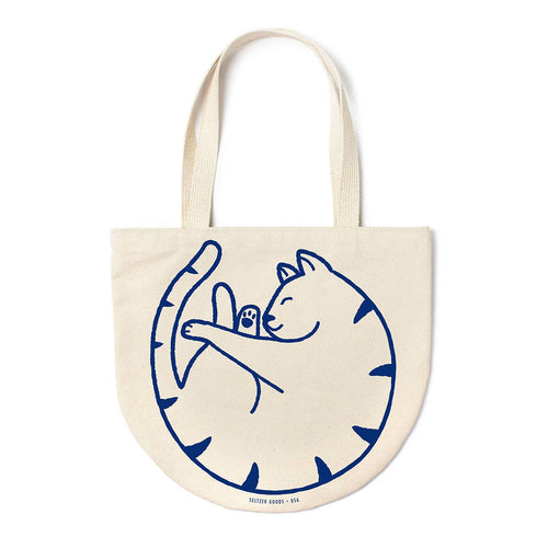 Curled Cat Round Tote - Front & Company: Gift Store