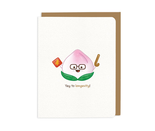 Yay to Longevity! – Longevity Peach Bun card - Front & Company: Gift Store