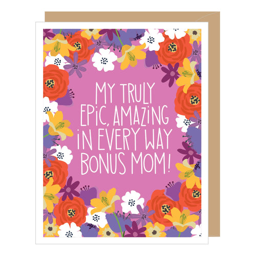 Floral Bonus/Step Mom Mother's Day Card - Front & Company: Gift Store