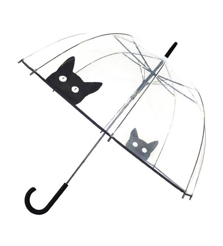 Cat Transparent Automatic Long Umbrella