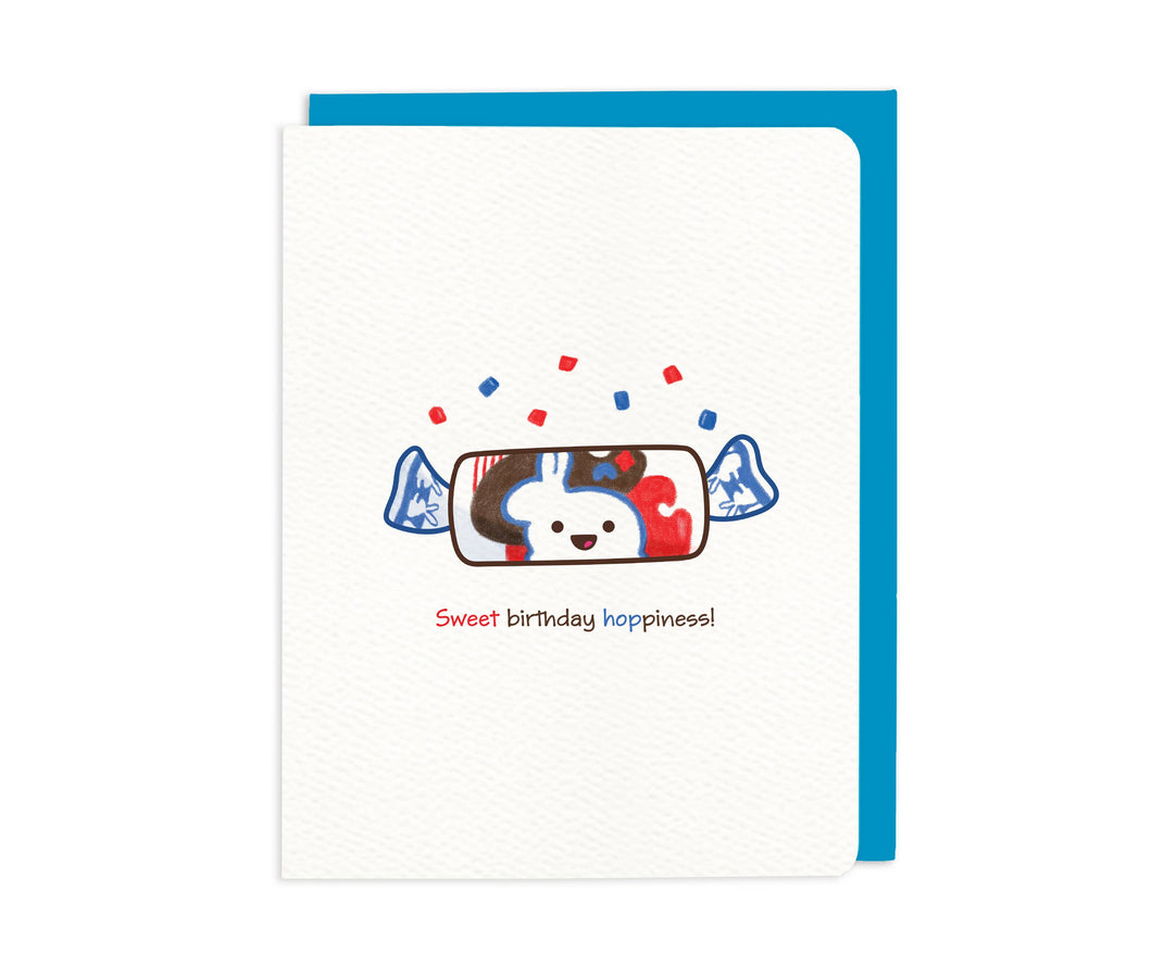 Sweet Birthday Hoppiness! – White Rabbit Candy card
