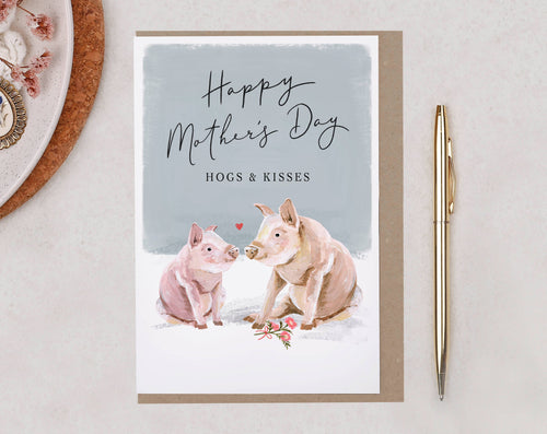 Mother's Day Card | Mum Card | Cute Pig Greeting Card - Front & Company: Gift Store