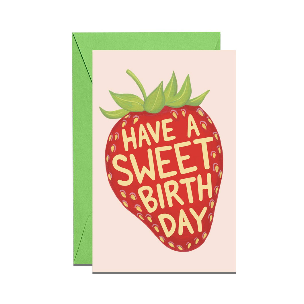Sweet Strawberry Birthday Mini Enclosure Card