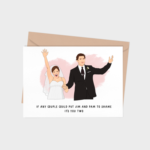 Jim and Pam Wedding Greeting Card - Front & Company: Gift Store