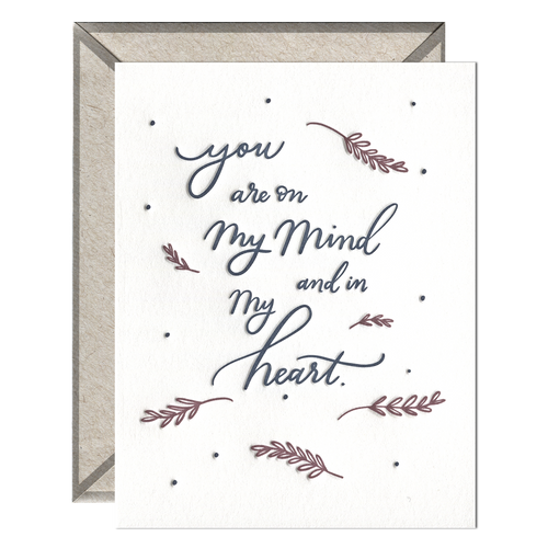 On Mind and in Heart - Sympathy card - Front & Company: Gift Store