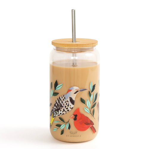 Feathered Friends Birds Glass Can - Front & Company: Gift Store