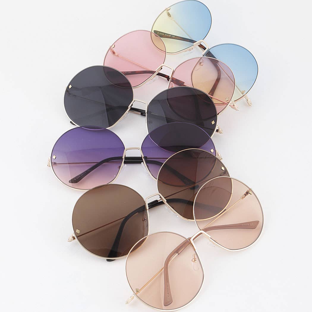 Gradient Lens Round Sunglasses