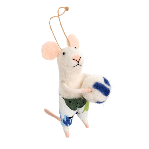 Felt Mouse Ornament - Volleyball Vince - Front & Company: Gift Store