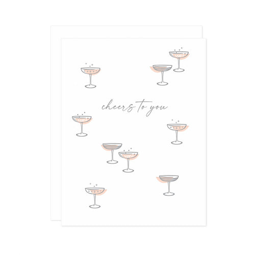 Retro Cocktails Cheers to You Greeting Card - Front & Company: Gift Store