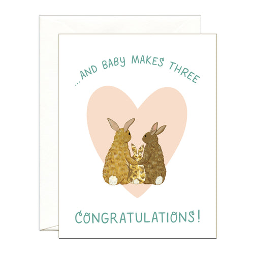 Bunny Makes Three Baby Card - Front & Company: Gift Store