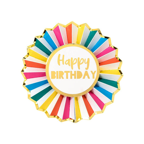 Rainbow Brights Happy Birthday Badge - Front & Company: Gift Store