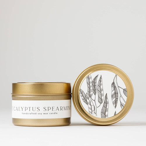 Eucalyptus + Spearmint : Tin Soy Candle - Front & Company: Gift Store