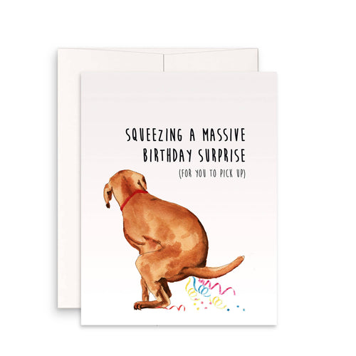 Naughty Dog Surprise Gift - Funny Birthday Card - Front & Company: Gift Store