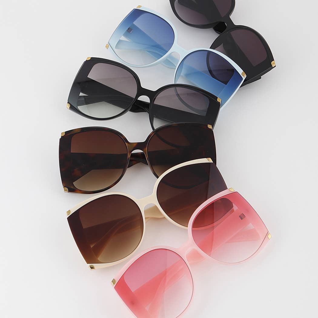 Oversized Rounded Butterfly Frame Sunglasses