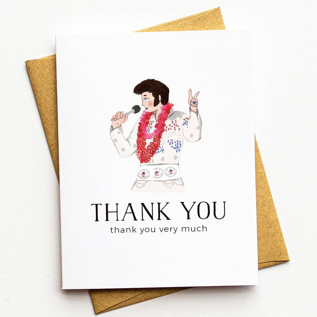 Vegas Elvis Thank You Very Much Greeting Card - King of Rock