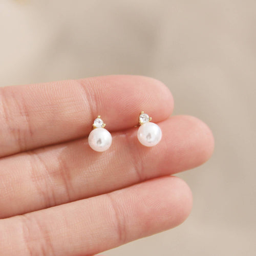Pearl CZ Studs - Front & Company: Gift Store