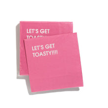 Load image into Gallery viewer, Let&#39;s Get Toasty -  Pink Cocktail Napkins
