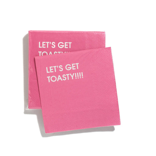 Let's Get Toasty -  Pink Cocktail Napkins - Front & Company: Gift Store