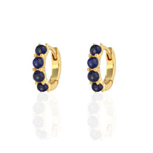 Load image into Gallery viewer, Blue Lapis Huggie Hoop Earrings
