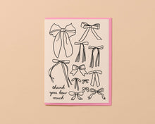 Load image into Gallery viewer, Bow Girly Thank You Card
