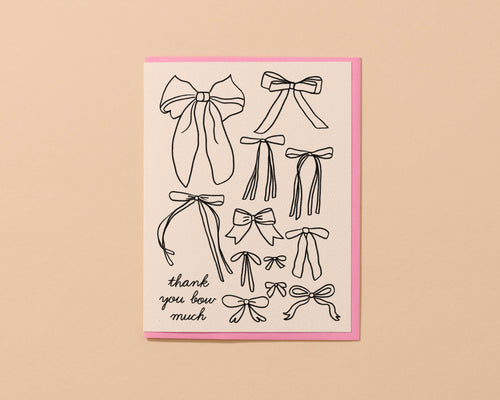 Bow Girly Thank You Card - Front & Company: Gift Store