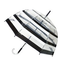Load image into Gallery viewer, Black&amp;White Striped Transparent Long Umbrella
