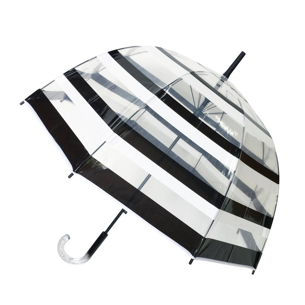 Black&White Striped Transparent Long Umbrella