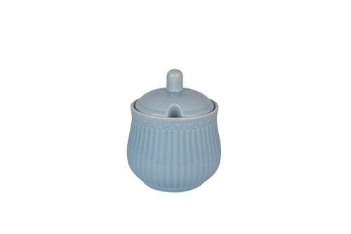 Porcelain sugar pot LOVE in pastel blue color - Front & Company: Gift Store
