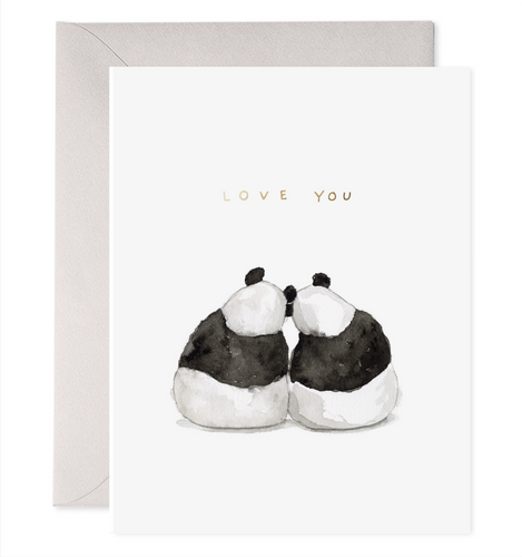 Panda Pair | Love & Anniversary Greeting Card - Front & Company: Gift Store