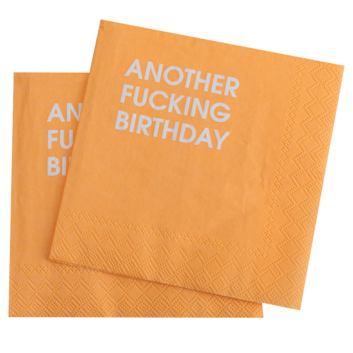 Another Fucking Birthday - Orange Cocktail Napkins - Front & Company: Gift Store