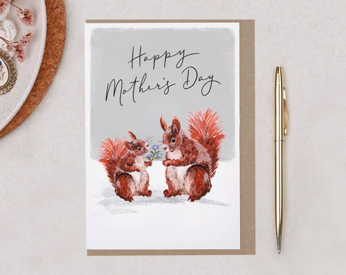 Mother's Day Card | Mum Card | Cute Squirrel Greeting Card - Front & Company: Gift Store