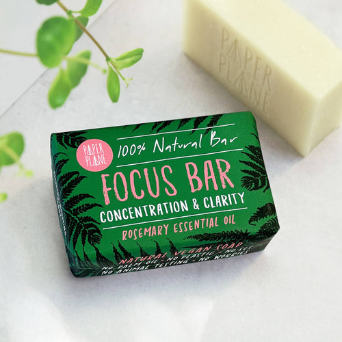 Focus Bar 100% Natural Vegan Rosemary Soap - Front & Company: Gift Store