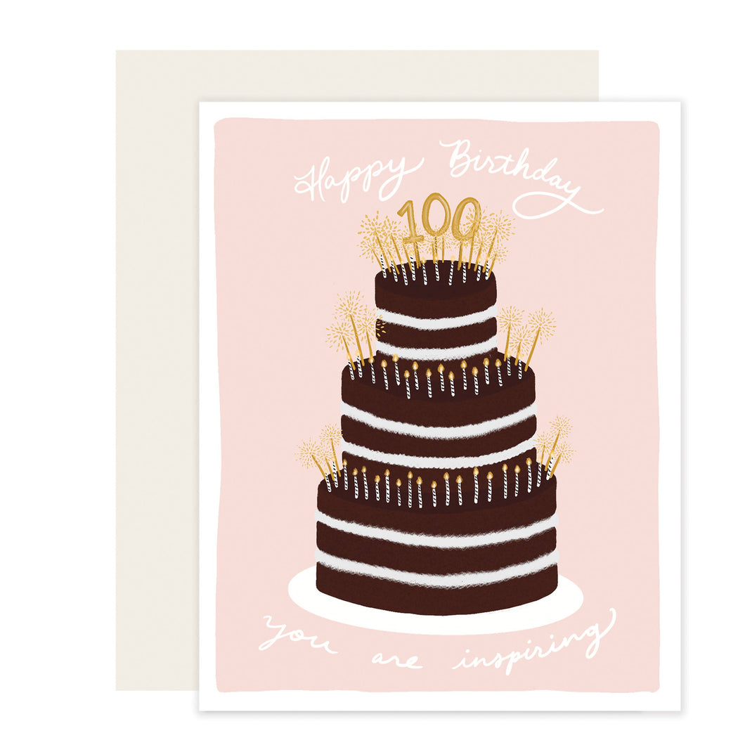 100 Cake | 100th Birthday Card | Happy 100th Birthday Card