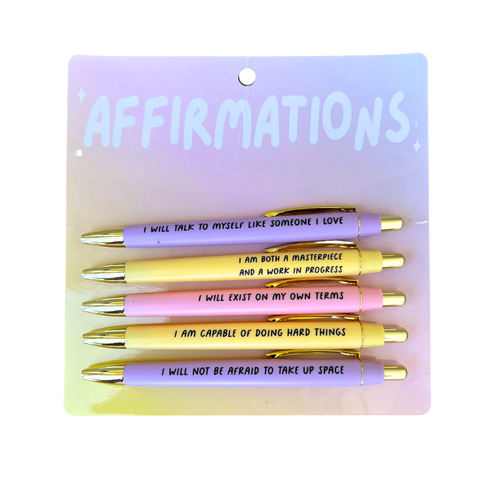 Affirmations Pen Set (self love, mindfulness, summer, gift) - Front & Company: Gift Store