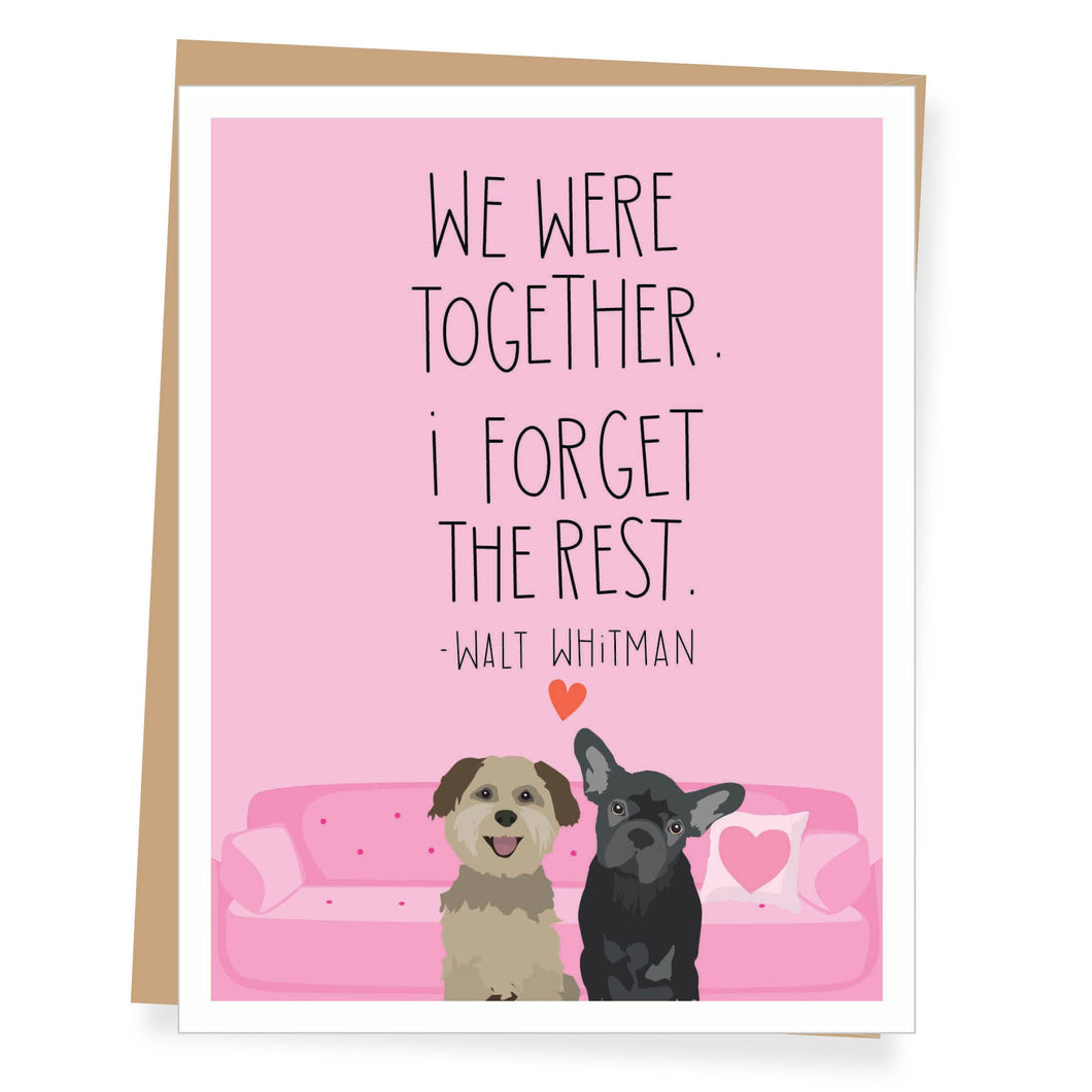Walt Whitman Quote Valentine's Day Card