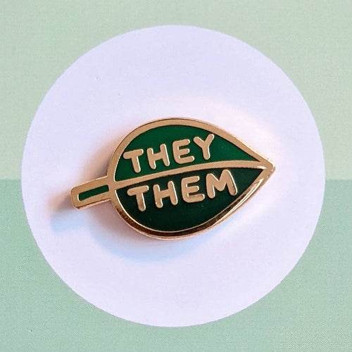 Pronoun Leaf Pin - they/them - Front & Company: Gift Store