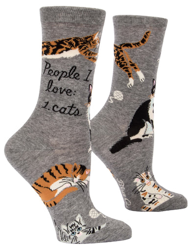 People I Love: Cats Crew Socks - Front & Company: Gift Store